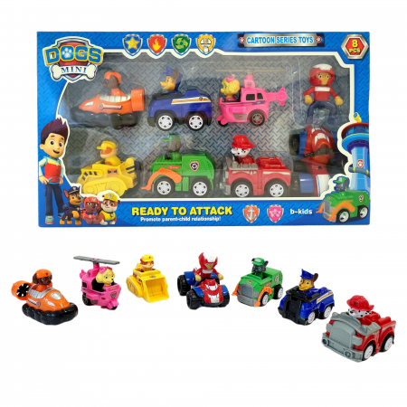 Set 7 figurine, masinute Patrula Catelusilor [4]