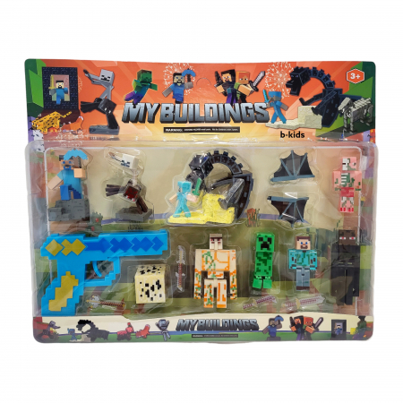 Set 9 figurine + pistol Minecraft si accesorii [1]