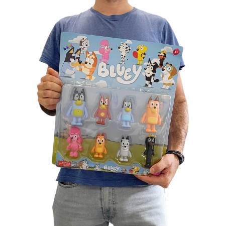 Set 8 figurine Bluey, mare, diferite personaje [3]