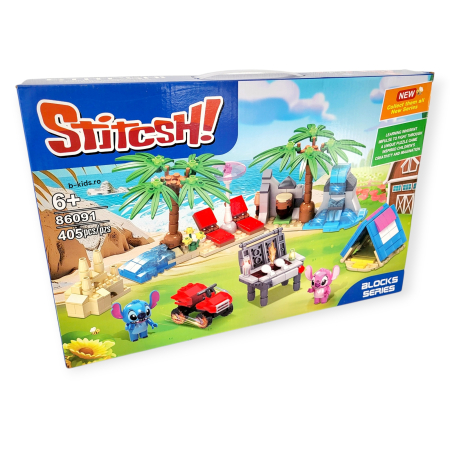 Jucarii - Set Construcție Lilo & Stitch: Aventură pe Plajă cu Angel (405 piese)