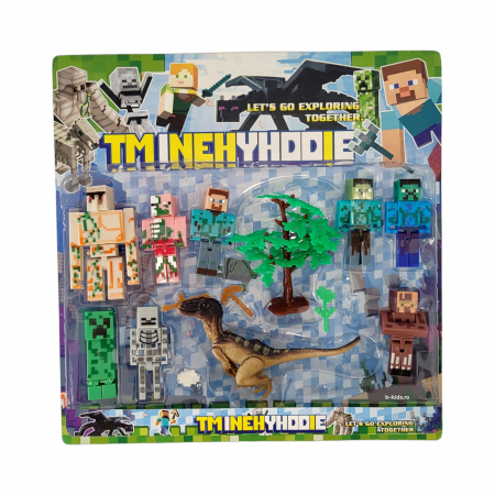 Set cu diferite figurine Minecraft, dinozaur si accesorii [4]