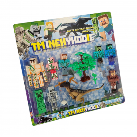 Set cu diferite figurine Minecraft, dinozaur si accesorii [3]