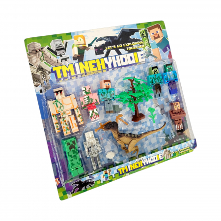 Set cu diferite figurine Minecraft, dinozaur si accesorii [5]