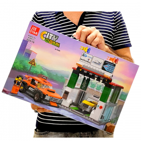 Set de constructie mare tip lego, Spalatorie Auto, 430 piese, 6+ [6]