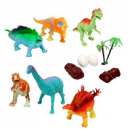 Diverse - Set diverse figurine dinozauri cu accesori, colorati