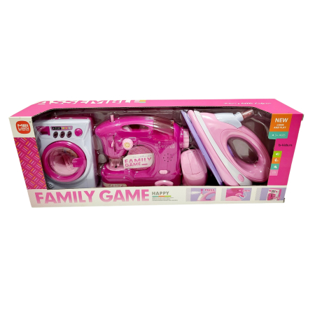 Set Electrocasnice cu baterii pentru Fetițe – Mașină de Spălat, Mașină de Cusut & Fier de Călcat [1]