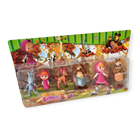 Pentru fetite - Set Figurine "Masha and the Bear" – Aventuri din Pădurea Magică