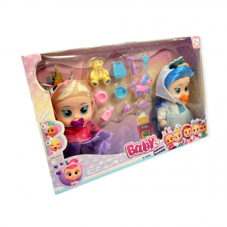 Set Figurine mini Papusi/Belelus cu accesorii si suzeta, 14 cm. [1]