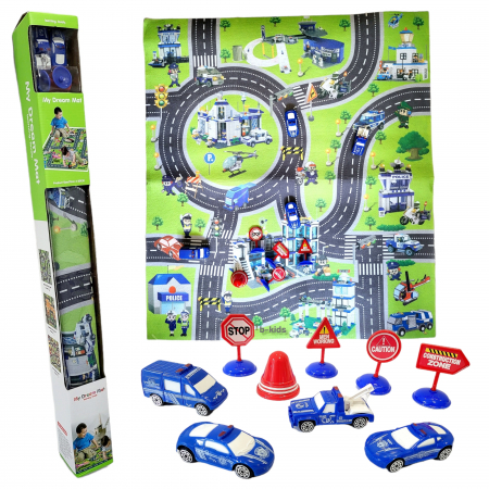 Seturi - Set covoras de joaca cu masinute de politie