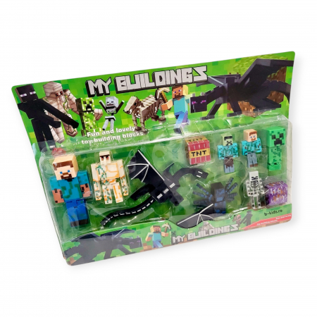 Set mare cu 10 figurine Minecraft, dragon, păianjen [5]
