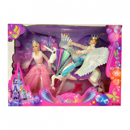 Set mare - Papusa Printesa cu Cal Unicorn si Print. [1]