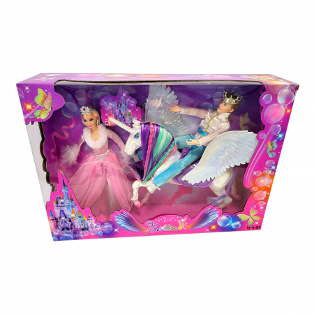 Set mare - Papusa Printesa cu Cal Unicorn si Print. [2]