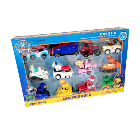 Set Mare Patrula Catelusilor  12 masinute + 10 figurine cățeluși [3]