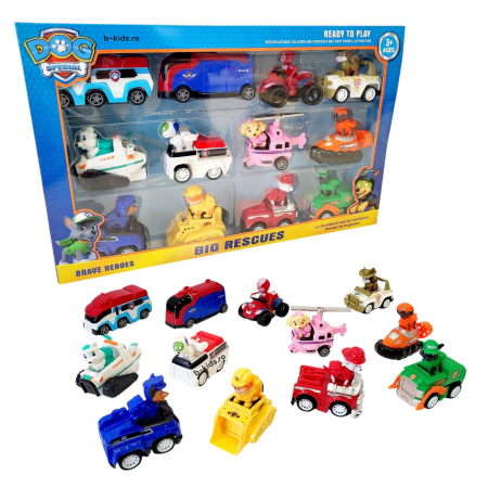 Diverse - Set Mare Patrula Catelusilor  12 masinute + 10 figurine cățeluși