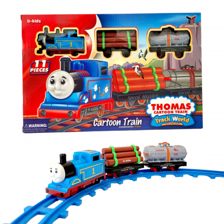 Trenulet - Set trenulet Thomas cu 2 vagoane plus sine ( 11 piese )