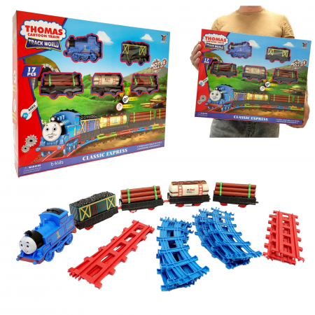 Set mare, trenulet Thomas cu 4 vagoane plus sine ( 17 piese ) [1]