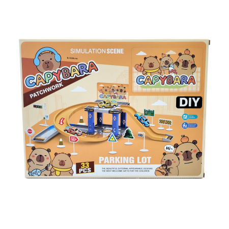 Set Parcare Capybara Patchwork cu masinute si accesorii [2]