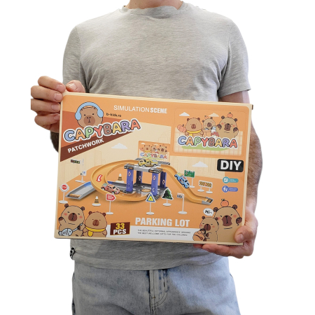 Set Parcare Capybara Patchwork cu masinute si accesorii [4]