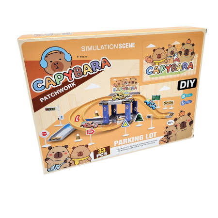 Set Parcare Capybara Patchwork cu masinute si accesorii [1]