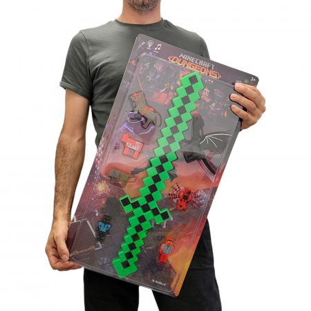 Set Sabie Verde cu Lumini si Sunete Minecraft cu 7 Figurine [2]