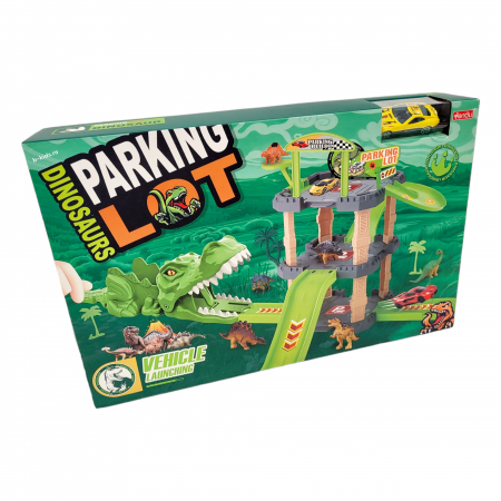 Set tip Parcare, Dinozaur cu masinuta, dinozauri si rampa de lansare [3]