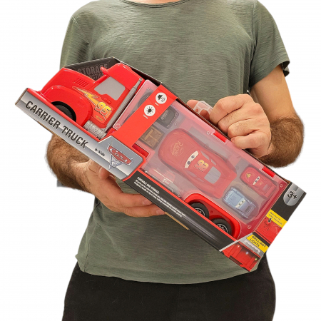 Set tir Cars + 6 masinute tip geanta cu sunete si lumini, Fulger, Cars 3 [3]