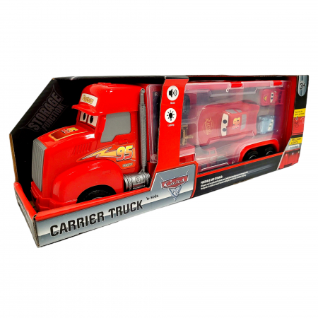 Set tir Cars + 6 masinute tip geanta cu sunete si lumini, Fulger, Cars 3 [1]