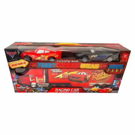 Set Tir Cars mare + doua masini, Super Truck, Fulger McQueen, Pixar [1]