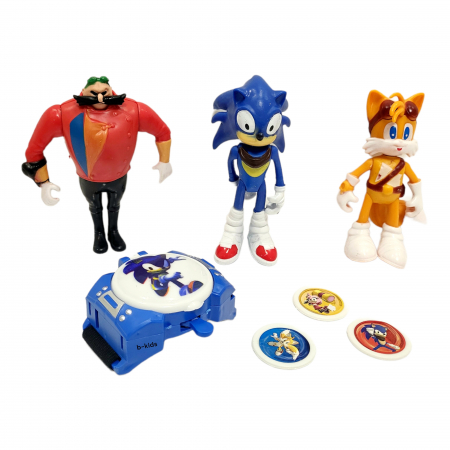 Set trei figurine + ceas lansator cu discuri, Sonic [2]