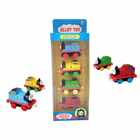 Masinute metal - Set trenulet Thomas cu 4 locomotive metalice