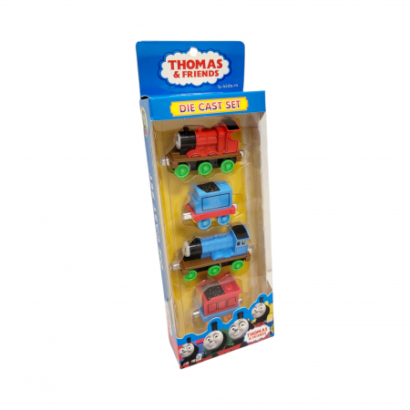 Set trenulet Thomas cu 2 locomotive si doua vagoane, metalice [3]