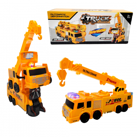 Roboti - Macara transformers, 2 in 1 cu sunete si lumini