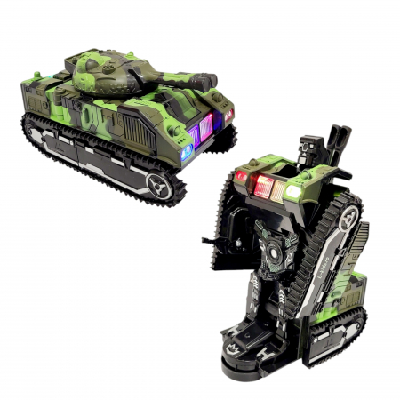 Tanc transformers Robot, 2 in 1 cu sunete si lumini [5]