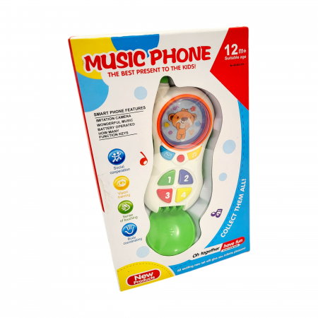 Telefon mobil interactiv de jucarie pentru copii, cu clapeta, butoane, sunete si lumini [1]