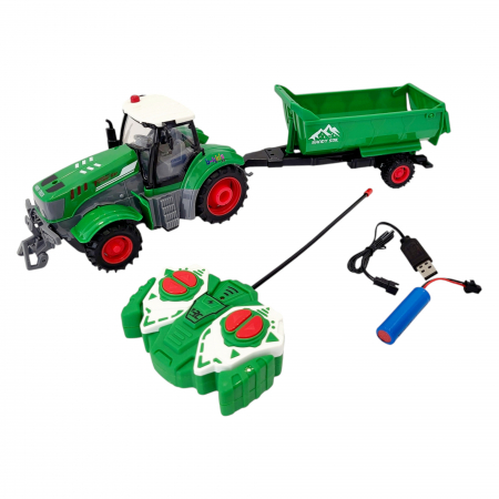 Tractor cu telecomanda full control, remorca si acumulator reincarcabil , Farmer Truck [2]