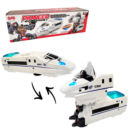 Tren Transformers in robot, cu sunete si lumini, 2 in 1 - Pioneer [2]