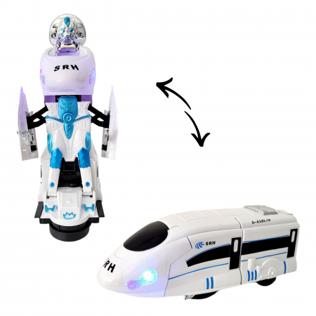Tren Transformers in robot, cu sunete si lumini, 2 in 1 [5]