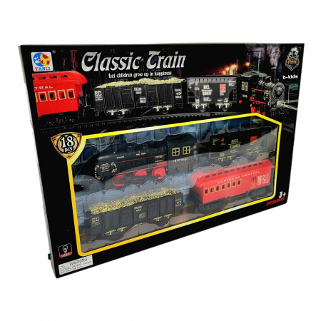 Trenulet cu 3 locomotive, sine. Classic Train (18 piese) [5]