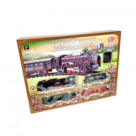 Trenulet - Trenulet cu 3 locomotive, sine, Classic Train , 19 piese