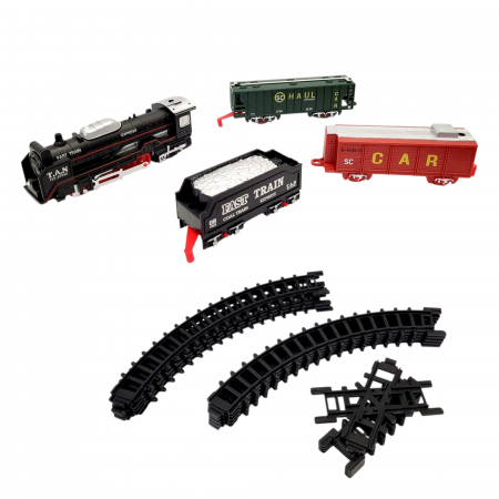 Trenulet cu 3 locomotive, sine, Classic Train , 19 piese [2]