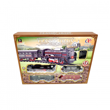 Trenulet cu 3 locomotive, sine, Classic Train , 19 piese [1]