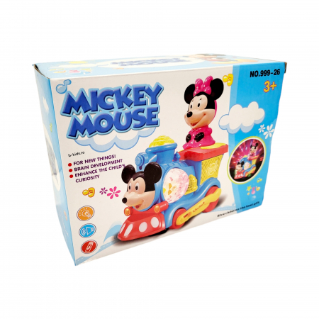 Articole bebelusi - Trenulet cu sunete si lunini 3D, Mickey Mouse