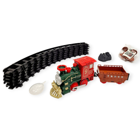 Trenulet de Crăciun cu Șine – Aburi, Lumină și Sunete, Include Vagon [5]