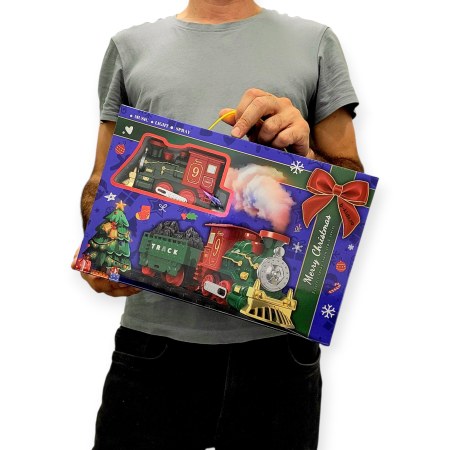 Trenulet de Crăciun cu Șine – Aburi, Lumină și Sunete, Include Vagon [1]