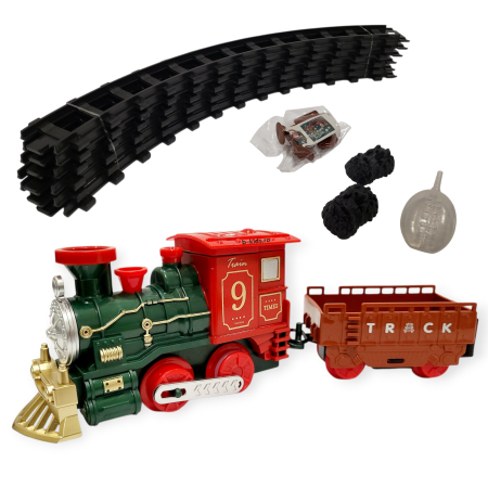 Trenulet de Crăciun cu Șine – Aburi, Lumină și Sunete, Include Vagon [2]