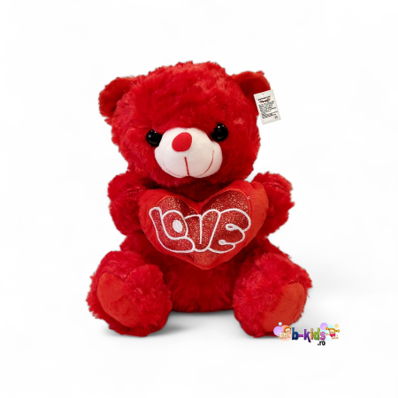 Plusuri mici - Ursuleț de Pluș cu Inimă -Love – Roșu (27 cm)