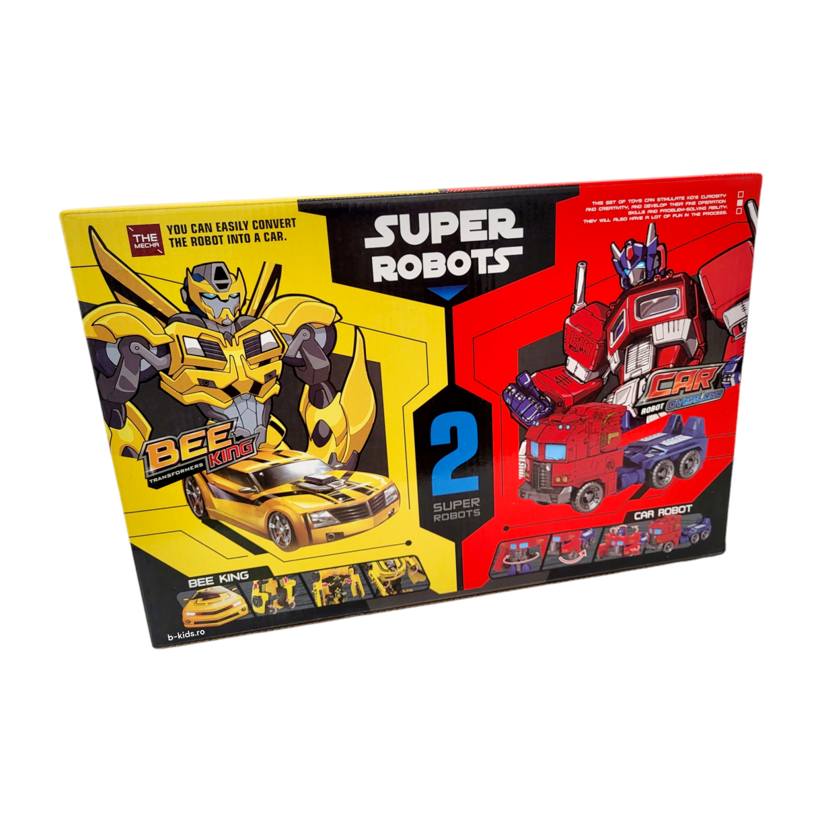 Set 2 roboti Transformers, Bumblebee si Optimus Prime, cu arme, 20