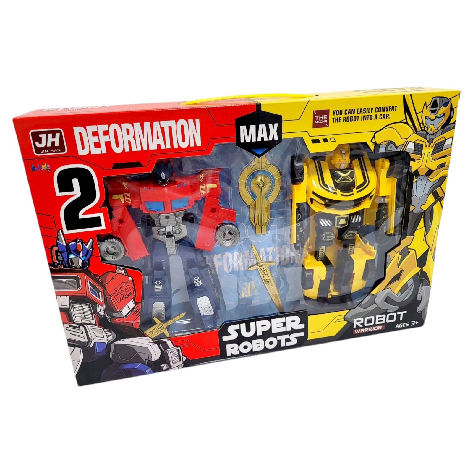 Set 2 roboti Transformers, Bumblebee si Optimus Prime, cu arme, 20