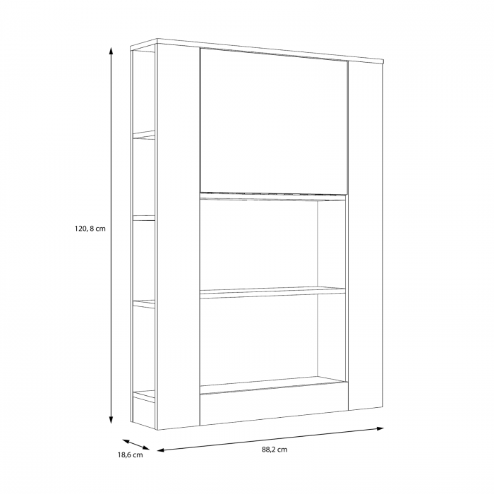 Birou multifunctional MFF2004-L120 - alb, 88,2x18,6x120,8 cm - ExpoMob [7]