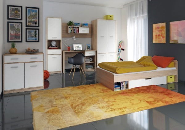 Birou TIPS, 1 sertar, stejar sonoma + alb, 120x54x77,5 cm [4]